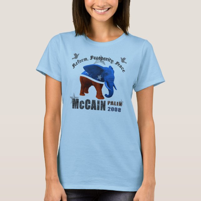 McCain Palin Reform Prosperitet Fred Kvinnors Tröj T Shirt (Framsida)