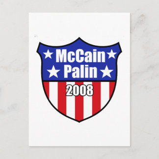 McCain Palin Shield Vykort