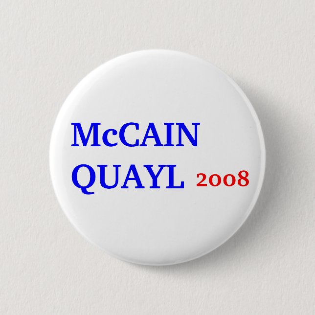 McCAIN QUAYL 2008 Knapp (Framsida)