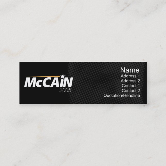 McCain - smala Mini Visitkort (Framsida)