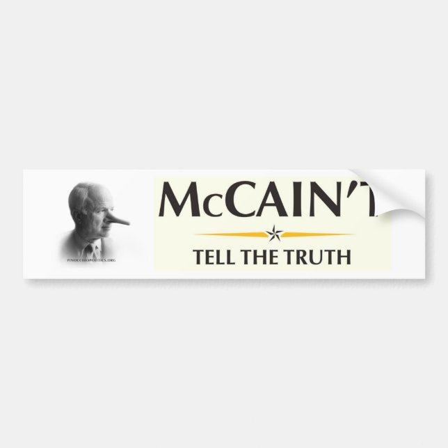 McCain't berättar sanningen Bildekal (Framsidan)