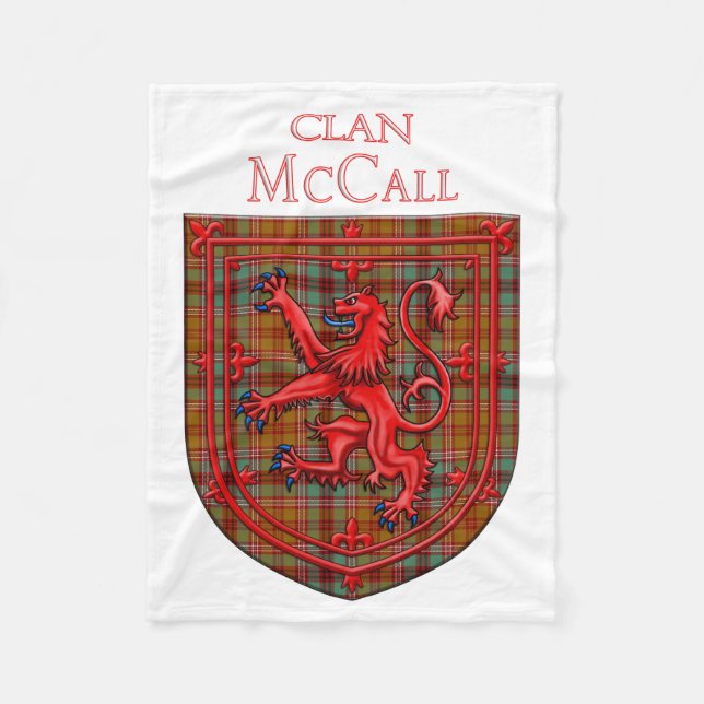McCall Tartan Scottish Plaid Lion Rampant Fleecefilt (Framsidan)