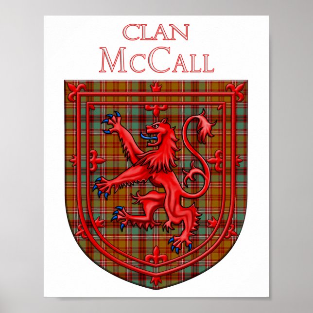 McCall Tartan Scottish Plaid Lion Rampant Poster (Framsidan)