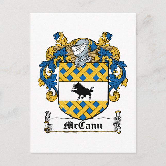 McCann Family Crest Vykort (Framsida)