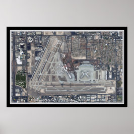 McCarran Intl Airport Las Vegas Satellite Karta Poster