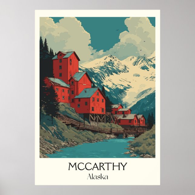 McCarthy Alaska Historic Copper Town Poster (Framsidan)