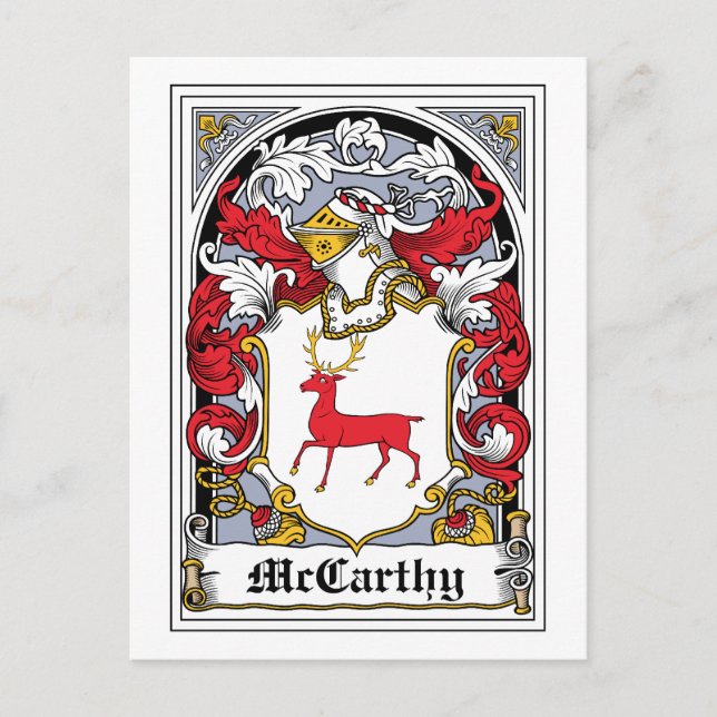McCarthy Family Crest Vykort (Framsida)