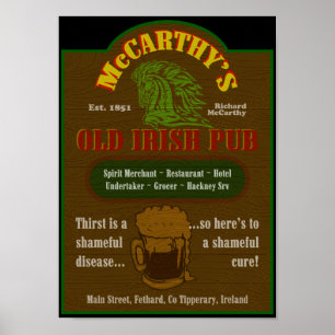 McCarthy Pub Sign Poster $25.00