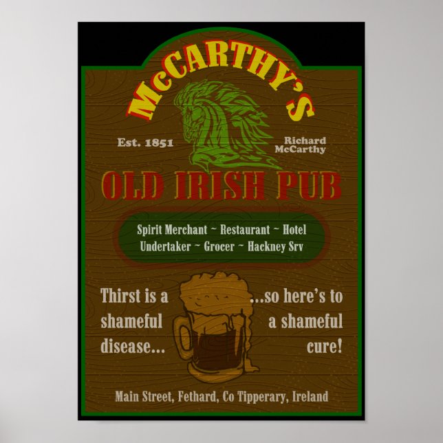 McCarthy Pub Sign Poster $25.00 (Framsidan)