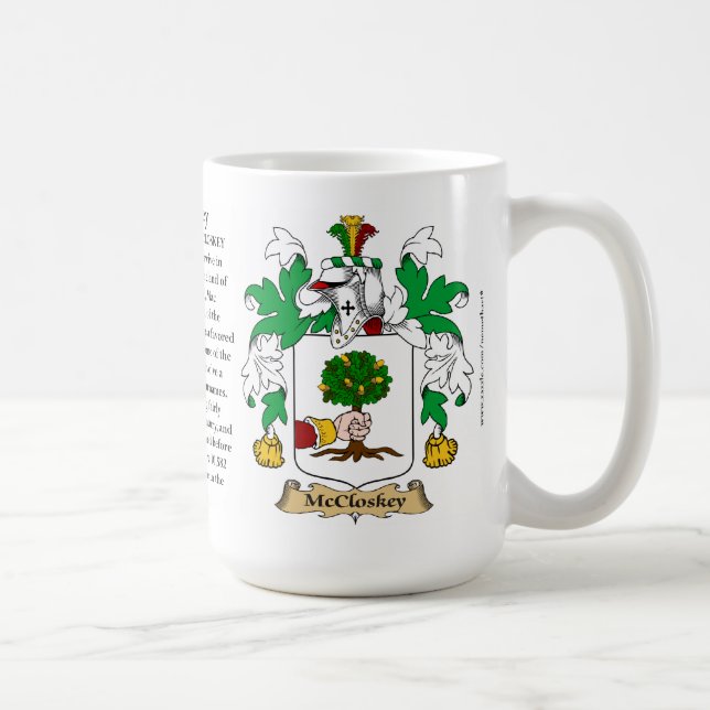 McCloskey, ursprung, det menande och vapenskölden Kaffemugg (Höger)