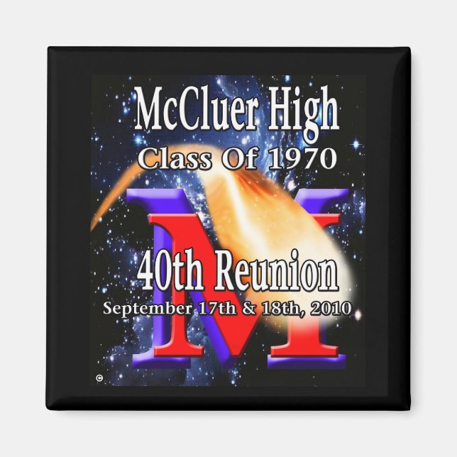 McCluer High Class of '70 40th Reunion Magnet (Framsidan)