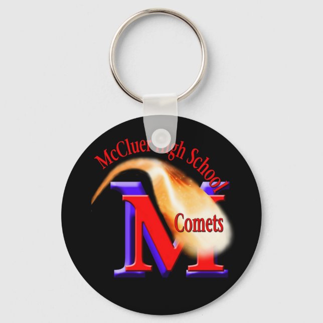McCluer High School Comet Keychain med text Nyckelring (Framsida)