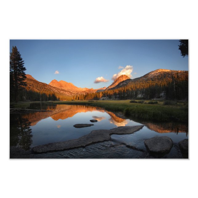 McClure Meadow Sunset AlGlow - John Muir Trail Fototryck (Framsidan)