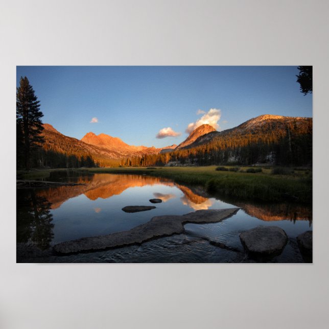 McClure Meadow Sunset AlGlow - John Muir Trail Poster (Framsidan)