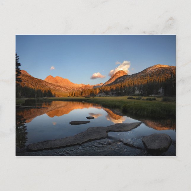 McClure Meadow Sunset AlGlow - John Muir Trail Vykort (Framsida)