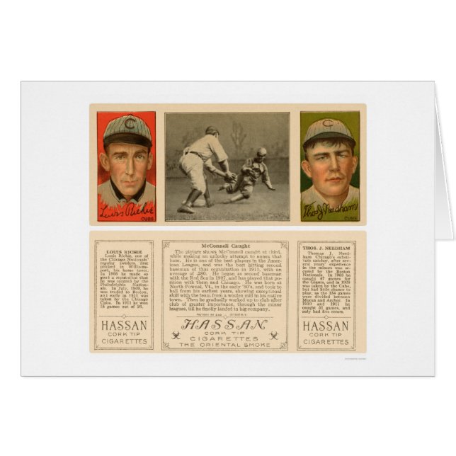 McConnell Caught Chicago Baseball 1912 Hälsningskort (Framsidan Horizontal)