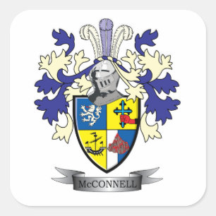 McConnell Family Crest Jackar av Arm Fyrkantigt Klistermärke