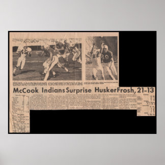 McCook JC Vins over Nebraska Frosh 1969 21-13 Poster