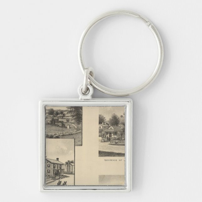 McCorkle egendom Fyrkantig Silverfärgad Nyckelring (Framsidan)