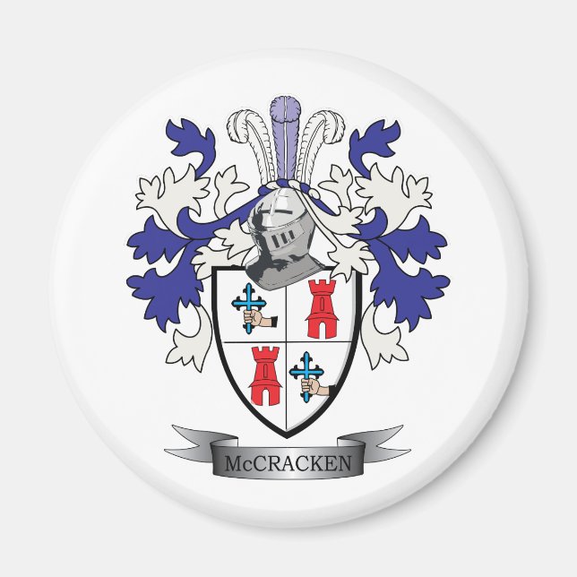 McCracken Family Crest Jackar om Arm Magnet (Framsidan)