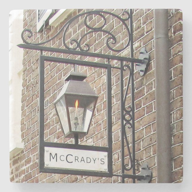 McCrady's Restaurant Charleston. Marble Stone Stenunderlägg (Framsidan)