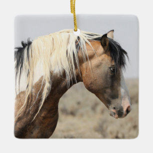 McCullough Peaks Traveler Vild Horse Ceramic Ornam Julgransprydnad Keramik