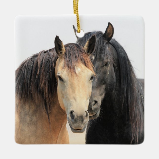 McCullough Peaks Vild Horses Ceramic Ornament (Framsida)