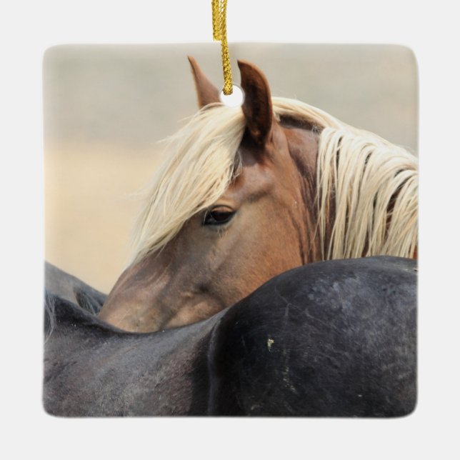 McCullough Peaks Vild Horses Ceramic Ornament (Framsida)
