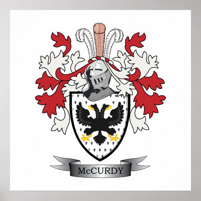 McCurdy Family Crest Coat of Arms Poster (Framsidan)