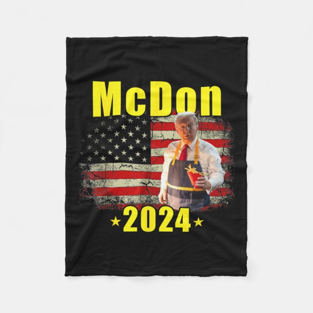 Mcdon 2024 Funny Donald Trump Fransk Fry Cooking F Fleecefilt (Framsidan)