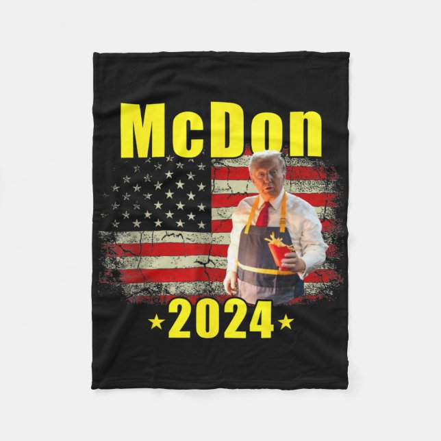 Mcdon 2024 Funny Donald Trump French Fry Cooking F Fleecefilt (Framsidan)