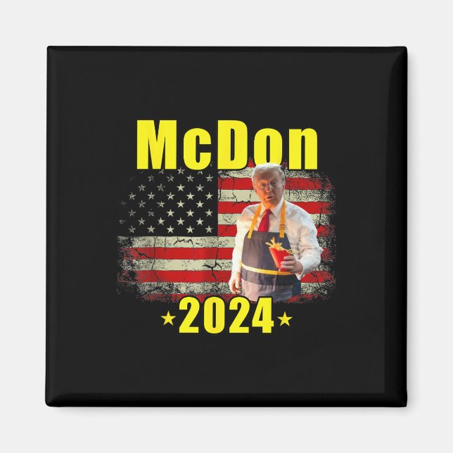 Mcdon 2024 Funny Donald Trump French Fry Cooking F Magnet (Framsidan)