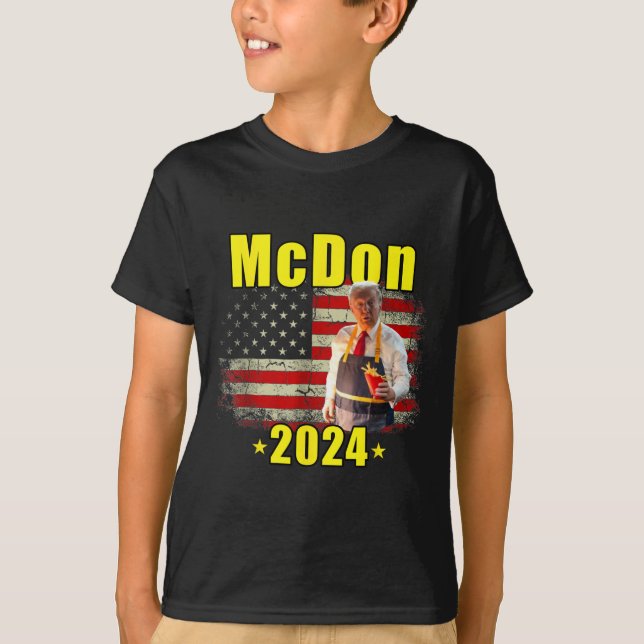 Mcdon 2024 Funny Donald Trump French Fry Cooking F T Shirt (Framsida)