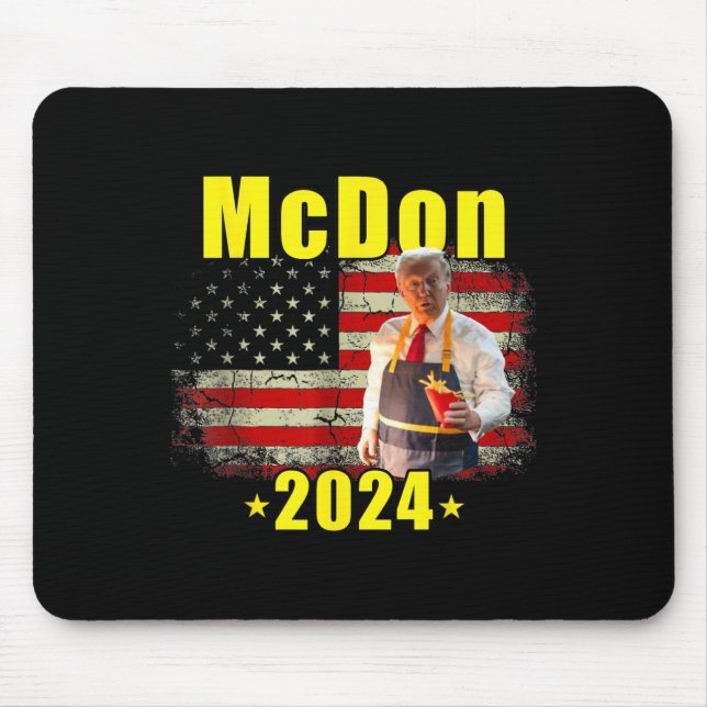 Mcdon 2024 Rolig Donald Trump Fransk Frysering F Musmatta (Framsidan)