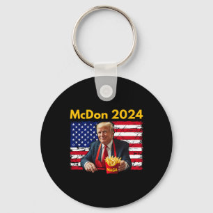 Mcdon Rolig Donald Trump pommes frites Kokar pomme Nyckelring