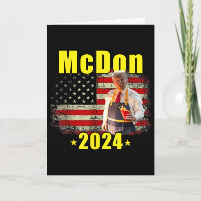 Mcdon Rolig Donald Trump Pommes Frites Stekar Frie Kort (Framsida)