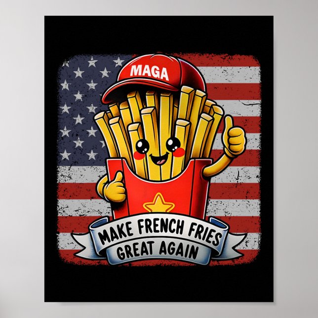 Mcdon Rolig Donald Trump Pommes Frites Stekar Frie Poster (Framsidan)