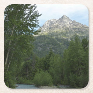 McDonald Creek vid Glacier National Park Underlägg Papper Kvadrat