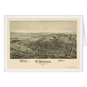 McDonald panorama- karta för PA - 1897 Hälsningskort