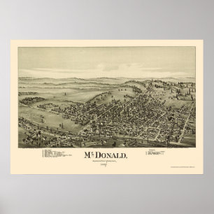 McDonald panorama- karta för PA - 1897 Poster