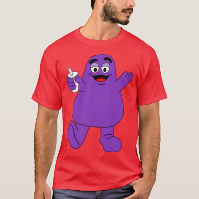 McDonalds Grimace Snabbmat Maskot T Shirt (Framsida)