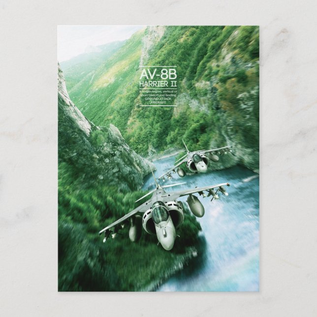McDonnell Douglas AV-8B Harrier II-vykort Vykort (Framsida)