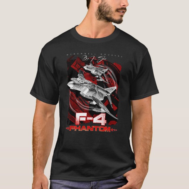 McDonnell Douglas F-4 Phantom USAF Fighterjet T Shirt (Framsida)