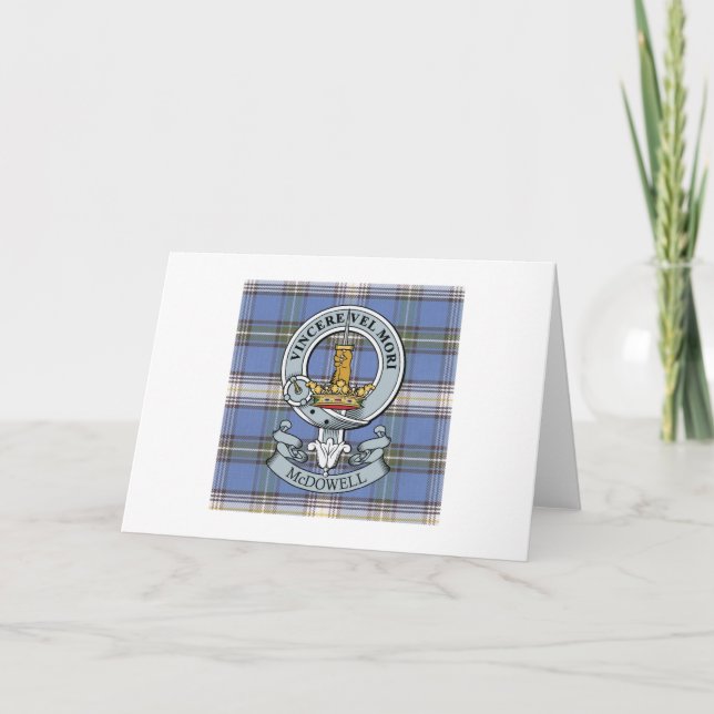 McDowell Vapensköld + Tartan Greeting Card Kort (Framsida)