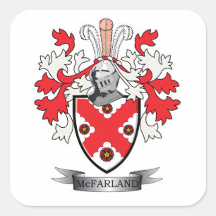 McFarland Family Crest Jackar om Arm Fyrkantigt Klistermärke