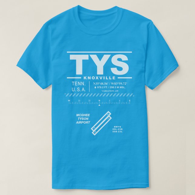 McGhee Tyson Airport TYS T-Shirt (Design framsida)