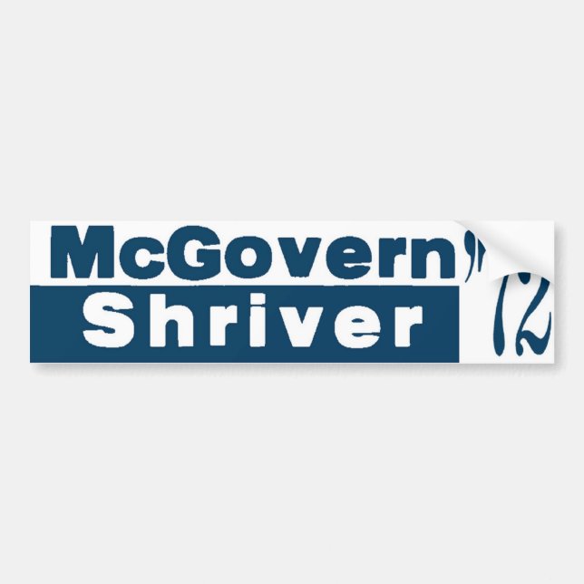 McGovern Shriver 1972 Bildekal (Framsidan)