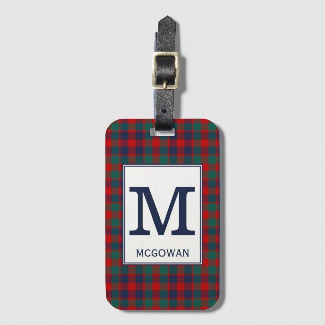 McGowan Tartan Red, Blue och Grönt Play Mönster Bagagebricka (Framsida vertikal)