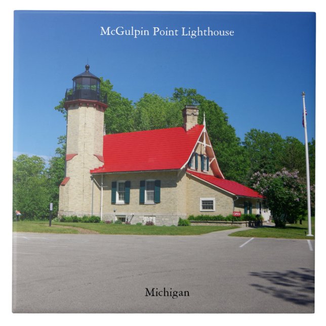 McGulpin Point Lighthouse-platta Kakelplatta (Framsidan)