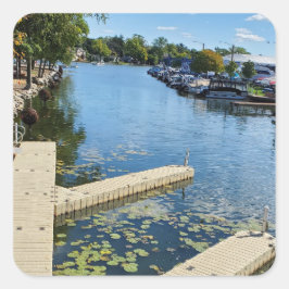 McHenry, Illinois Fox River Boatway Fyrkantigt Klistermärke